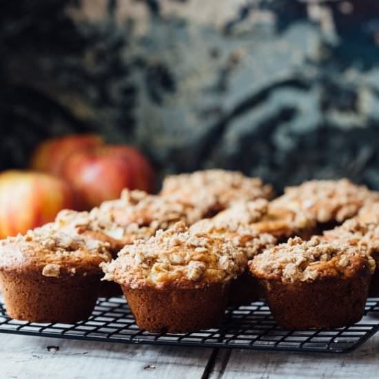 Greek Yogurt Apple Streusel Muffins
