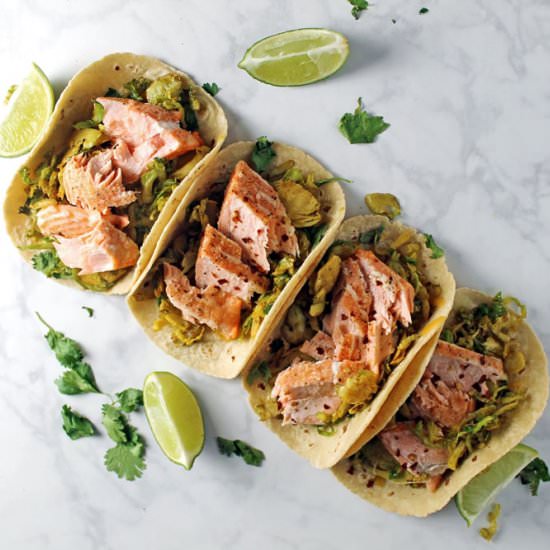 Salmon & Brussels Sprouts Tacos