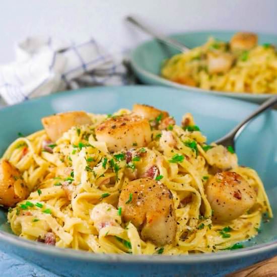 Creamy Scallop Pancetta Pasta