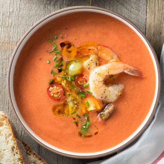 Gazpacho with Shrimp
