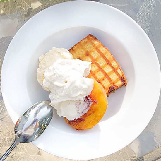 Grilled Peaches and Pound Cake