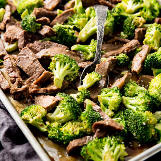 Sheet Pan Beef and Broccoli