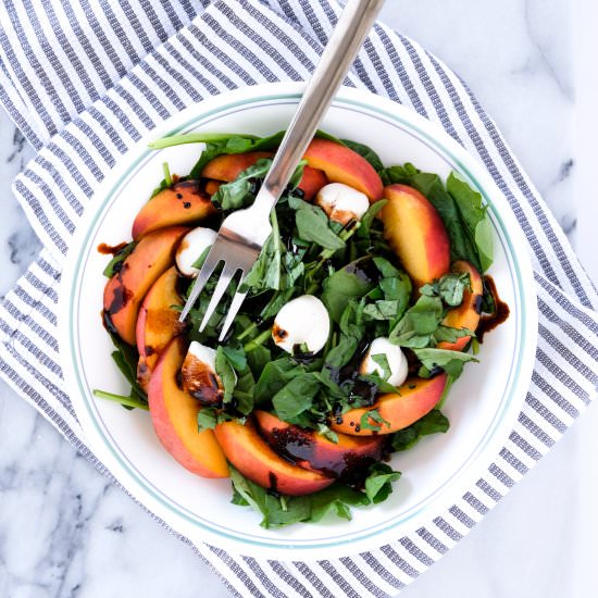 Easy Peach + Mozzarella Salad