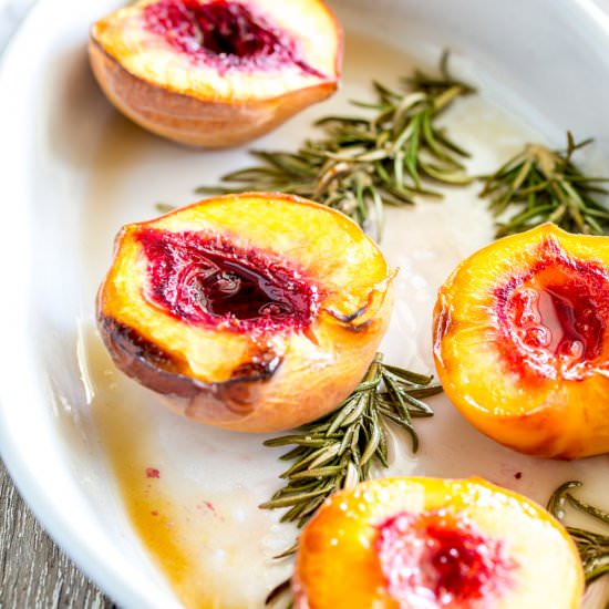 Roasted Peaches With Rosemary