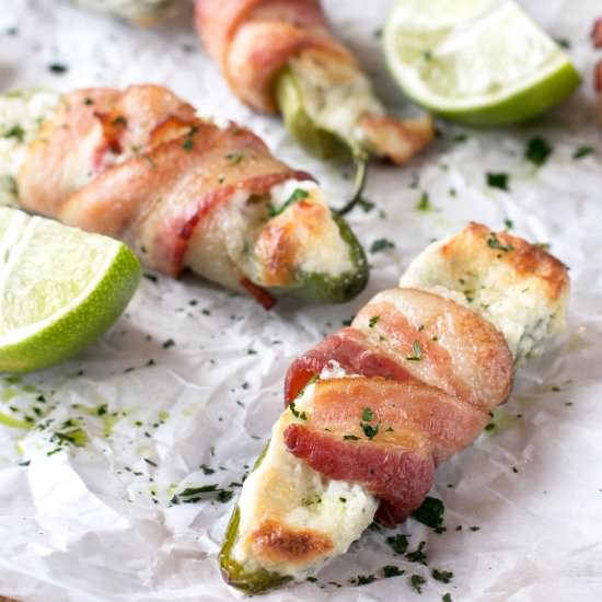 Goat Cheese Bacon Wrapped Jalapeños