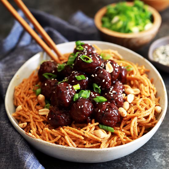 Peanut Butter Pasta Jelly Meatballs