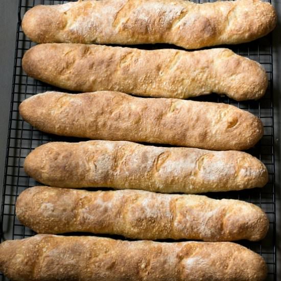 Crusty French Baguettes 4 Hrs