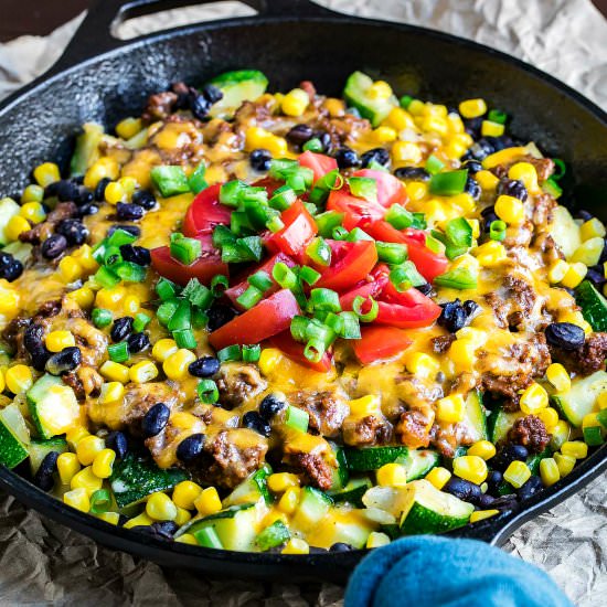 One Pan Zucchini Taco Skillet