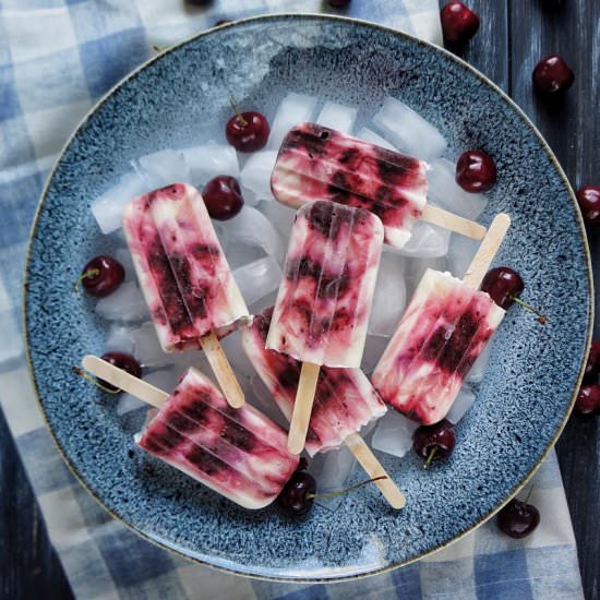 Tart Cherry Froyo Popsicles