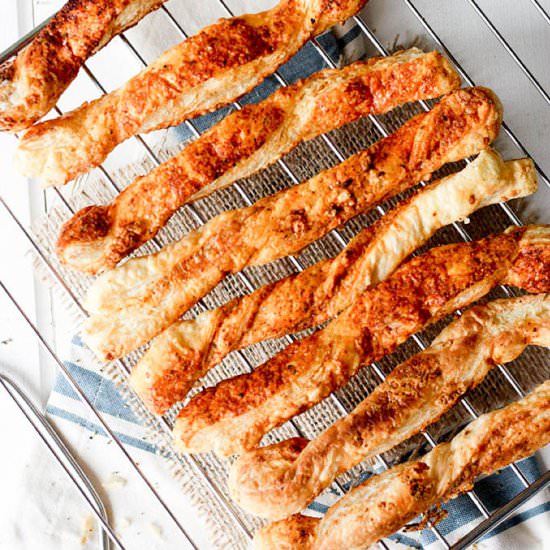 Parmesan Puff Pastry Cheese Straws