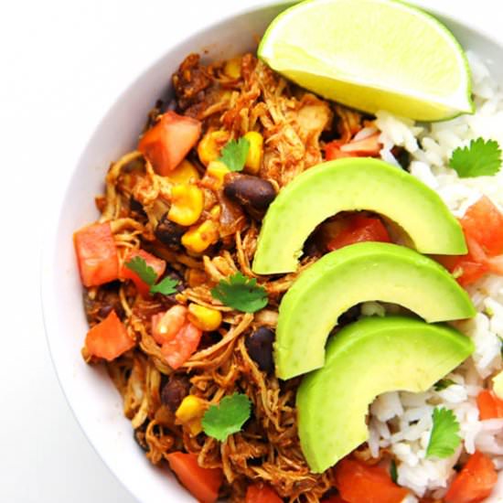 Slow Cooker Chicken Burrito Bowls