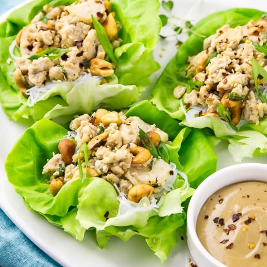 Cashew Chicken Lettuce Wraps
