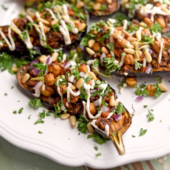 Stuffed Eggplant & Tahini  Dressing
