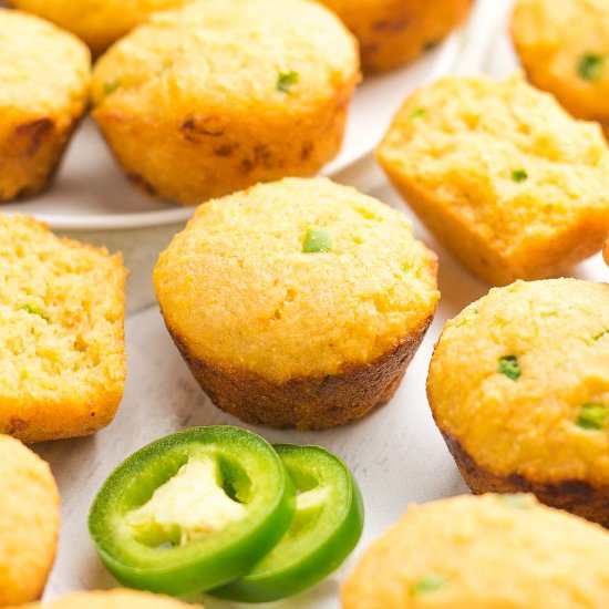Jalapeño Cheddar Cornbread Muffins