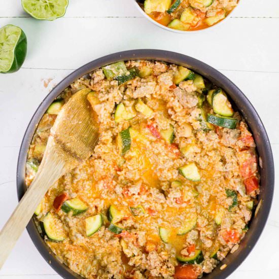 Buffalo Chicken Zucchini Rice