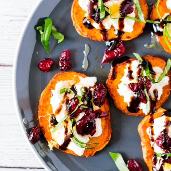 Sweet Potato and Goat Cheese Bites