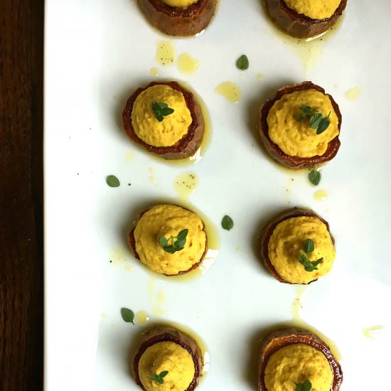 Hummus Sweet Potato Rounds
