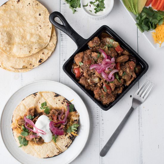 Spicy Southwestern Pork Tostadas
