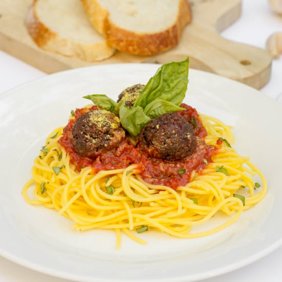 Spaghetti & Beet Balls