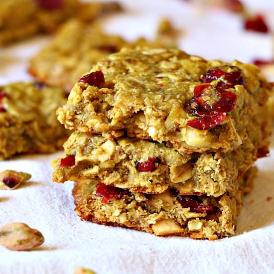 Easy Healthy Pistachio Butter Bars