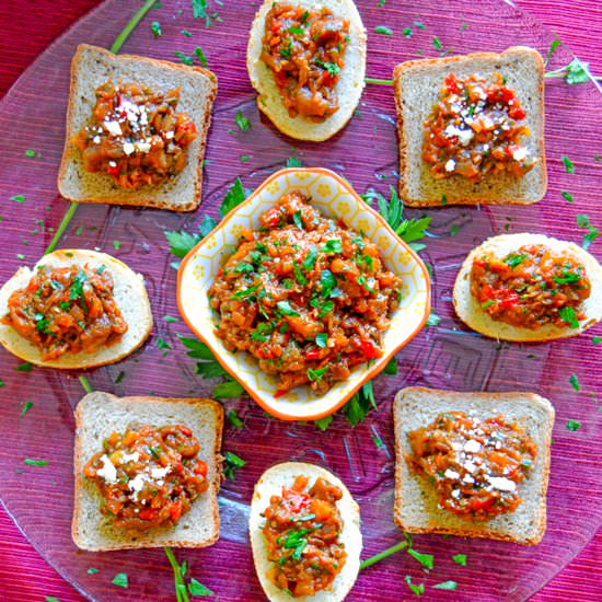 Roasted Red Pepper Eggplant Spread