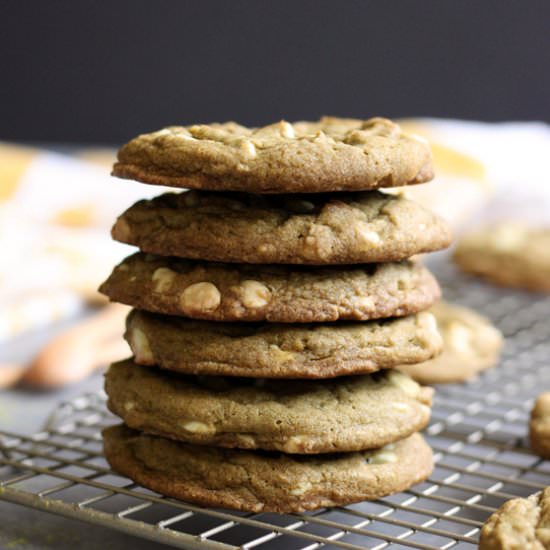 White Chocolate Chip Matcha Cookies