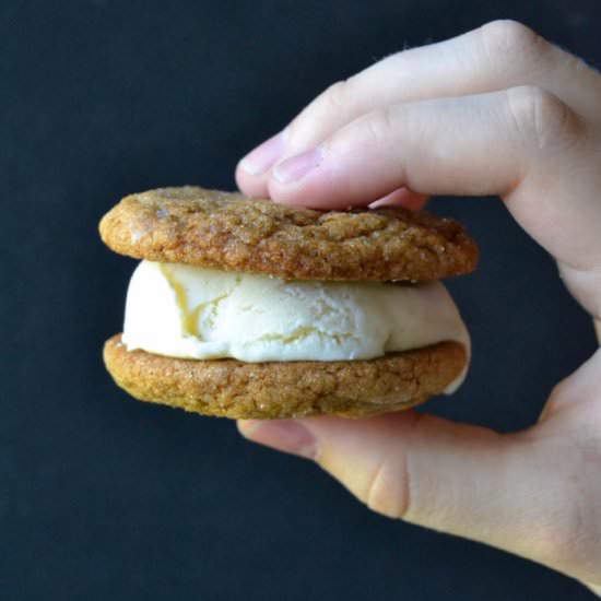 Ginger Cookie Ice Cream Sandwiches