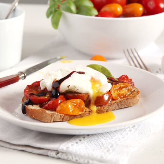 Roasted Tomatoes/ Poached Egg Toast