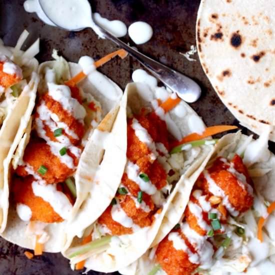 Vegan Buffalo Cauliflower Tacos