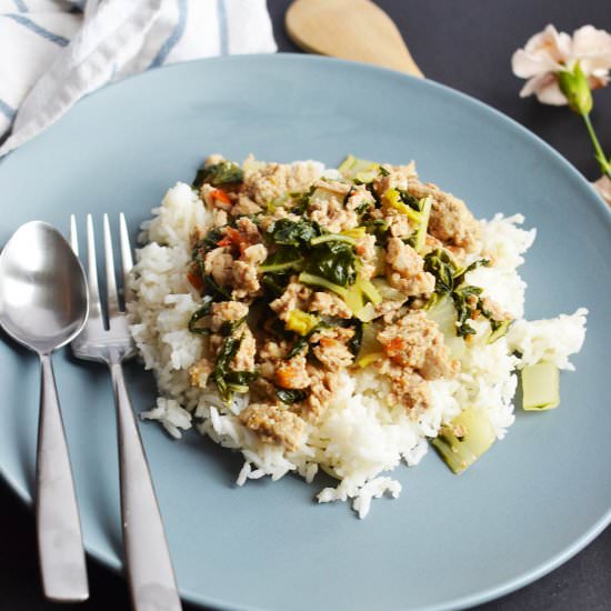 Ground Turkey with Bok Choy