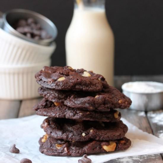 Vegan Walnut Brownie Cookies