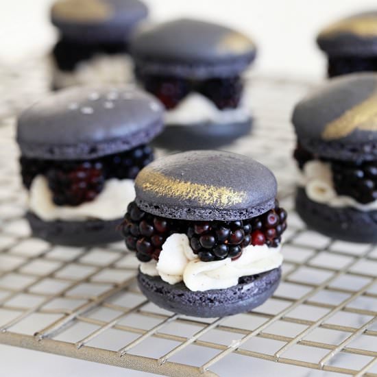 Blackberry Eclipse Macarons