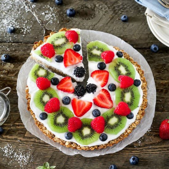 Healthy Fruit Pizza w/ Coconut Whip