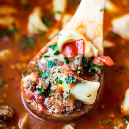 One Pot Beefy Tomato Tortellini