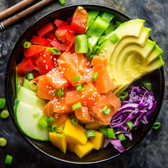 Salmon Mango Poke Bowls