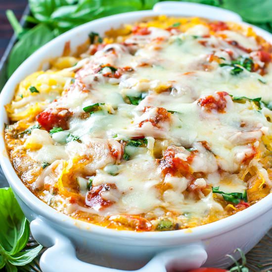 Cheesy Vegetarian Spaghetti Squash