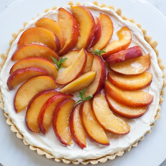 Prosecco Peach Cream Tart