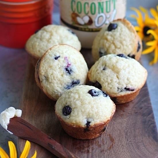 Blueberry Muffins Made with Coconut