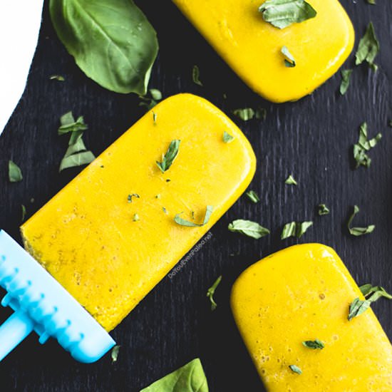 Mango Basil Popsicles