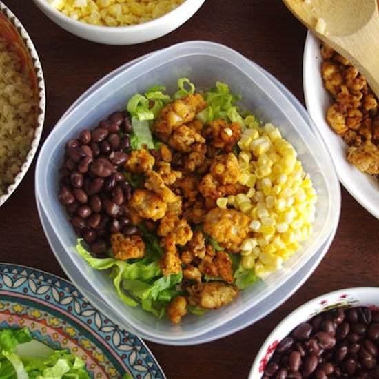 Tempeh Cauliflower Burrito Bowls