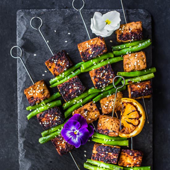Soy Tempeh Skewers