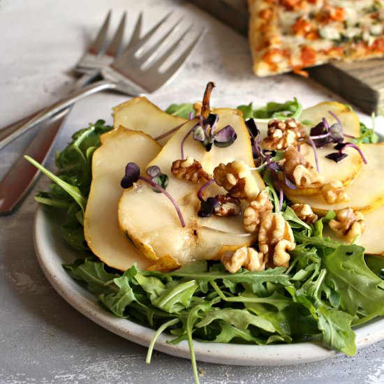 Roasted Pear and Arugula Salad