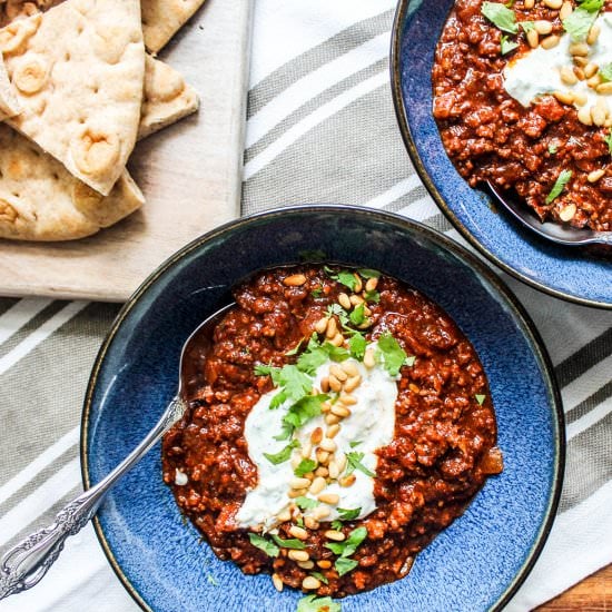 lamb and chorizo chili