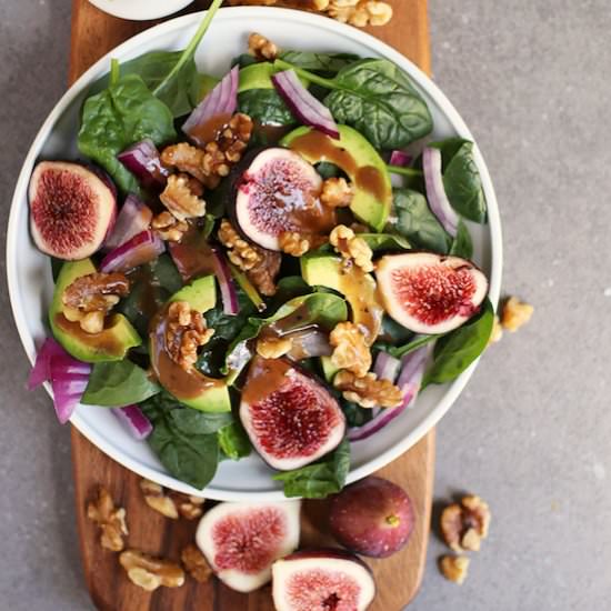 Fig Spinach Salad with Avocado
