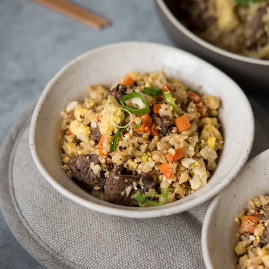 Cauliflower Fried Rice with Steak