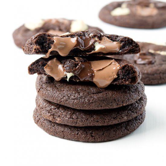 Triple Chocolate Chunk Cookies