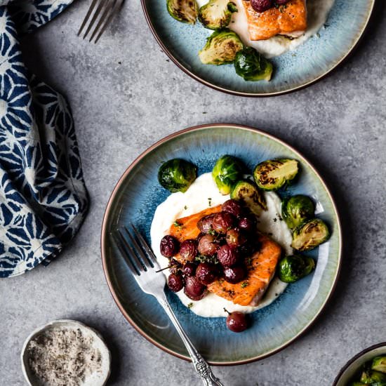 Salmon with Roasted Grapes & Thyme