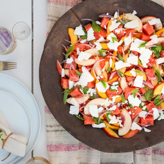 Watermelon Peach Salad
