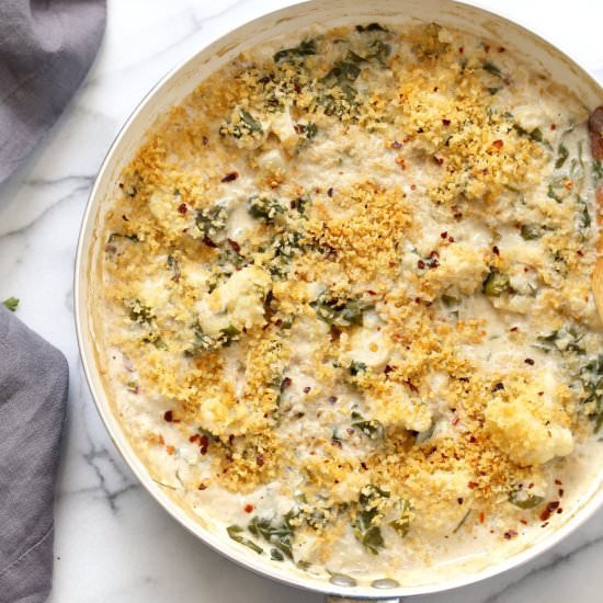Skillet Cauliflower Gratin