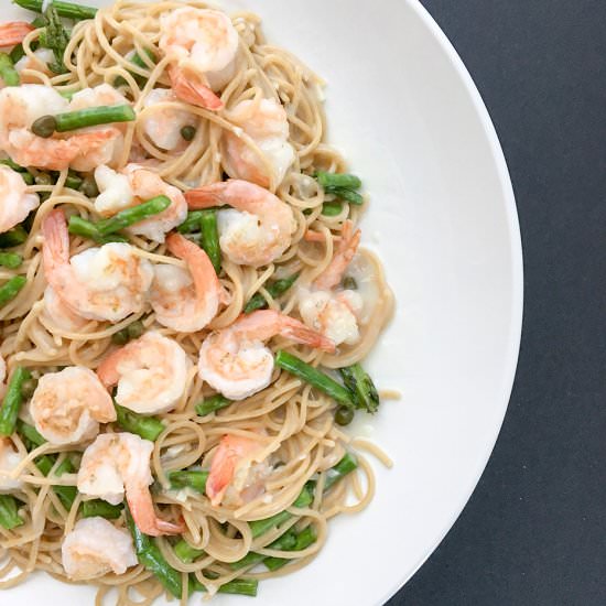 Creamy Shrimp Asparagus Pasta